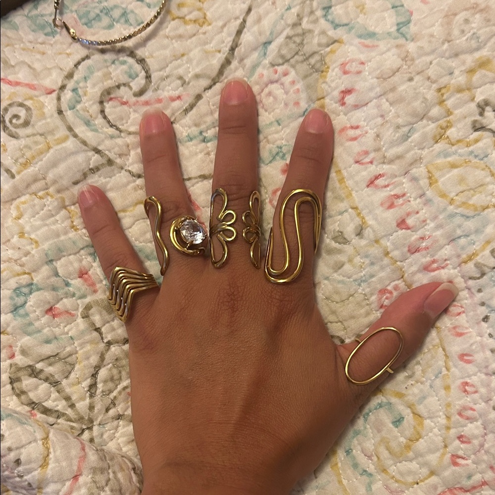 Handcrafted stainless steel Women’s Stackable Fashion Rings - 6 Pack